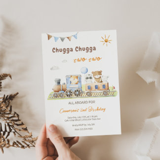 Chugga Chugga Zwei-Geburtstage-Einladung Einladung