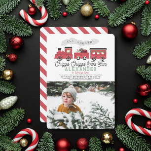 Chugga Chugga Zwei Weihnachtszüge 2. Geburtstag Einladung