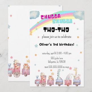 Chugga Chugga Zwei-Zug-Geburtstag einladen Einladung