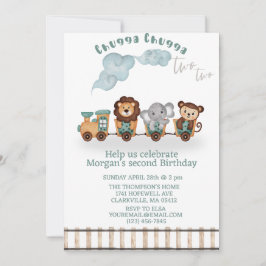 Chugga chugga zwei Zug Geburtstag Einladung