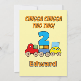 Chugga Chugga Zwei Zwei 2. Geburtstagszug Einladung