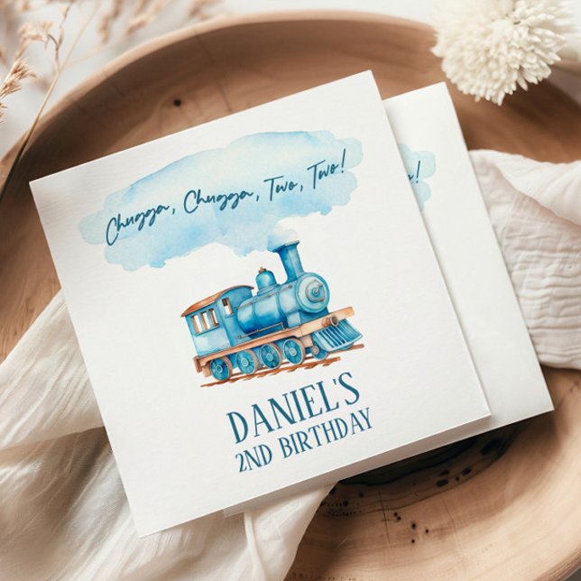 Chugga Two Choo Train 2. Geburtstag Party Serviette (Von Creator hochgeladen)