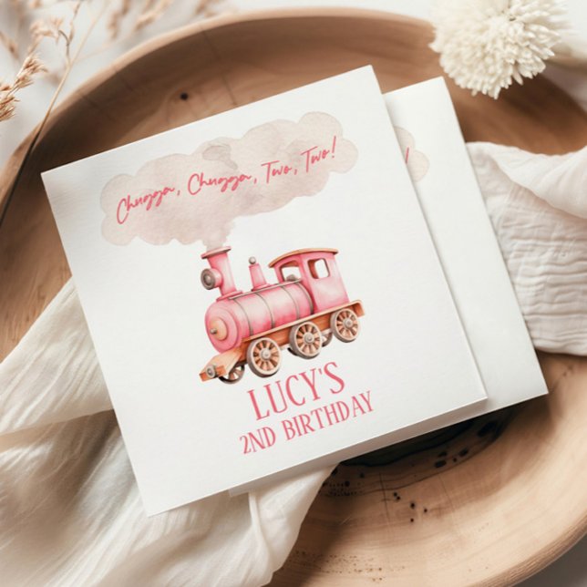 Chugga Two Choo Train 2. Geburtstag Party Serviette (Von Creator hochgeladen)