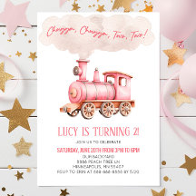 Chugga Two Pink Train 2. Geburtstag Party