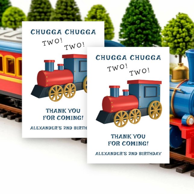 Chugga Two Two Zug Zweiter Geburtstag Dankeskarte (Von Creator hochgeladen)