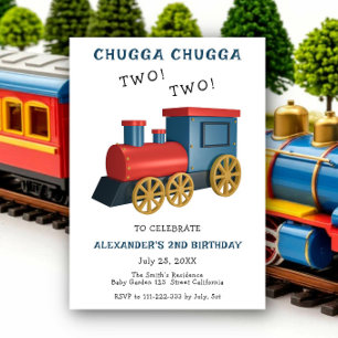 Chugga Two Two Zug Zweiter Geburtstag Einladung
