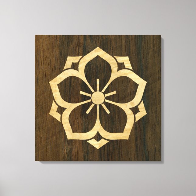 Chuinyaekikyo Japanisch Kamon Cherry Blossom Wood Leinwanddruck (Vorderseite)