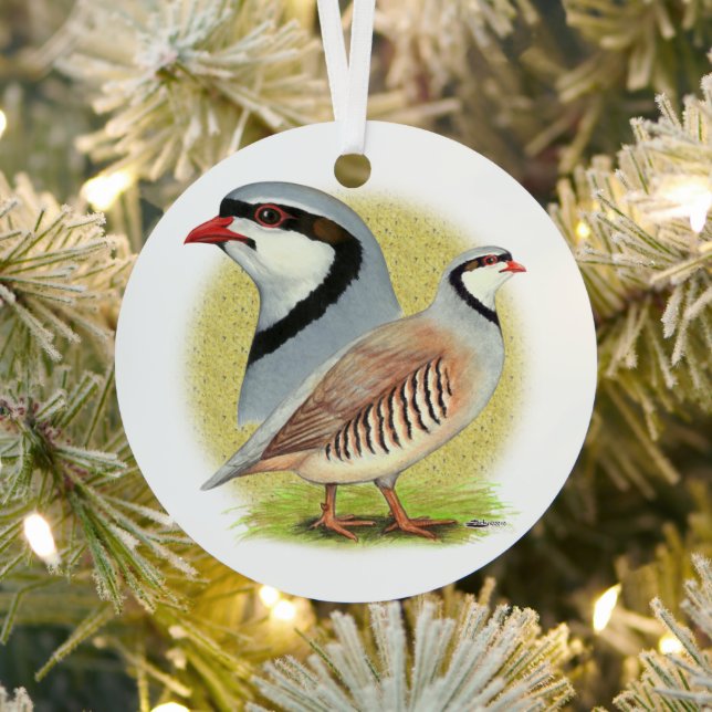 Chukar Partridge Combo Ornament Aus Metall (InSitu)