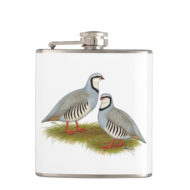 Chukar Partridge Pair Flachmann (Vorderseite)