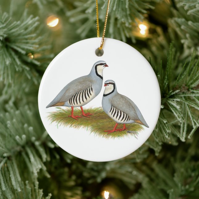 Chukar Partridge Pair Keramik Ornament (Baum)
