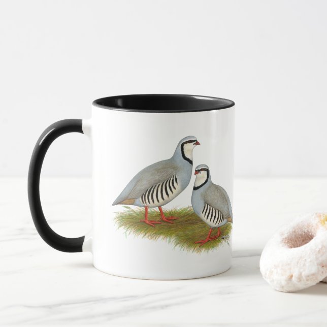 Chukar Partridge Pair Tasse (Mit Donut)