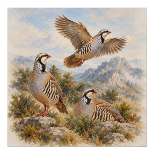 Chukar Rebhuhn-Kunst Poster