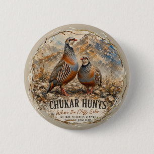 Chukar Rebhuhn-Paar-Kunst Button