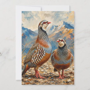 Chukar Rebhuhn-Paar-Kunst Einladung