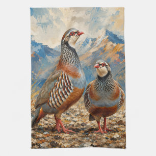 Chukar Rebhuhn-Paar-Kunst Geschirrtuch