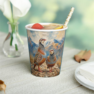 Chukar Rebhuhn-Paar-Kunst Pappbecher