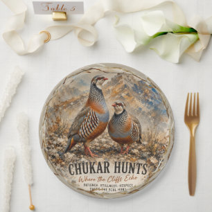 Chukar Rebhuhn-Paar-Kunst Pappteller
