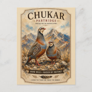 Chukar Rebhuhn-Paar-Kunst  Postkarte