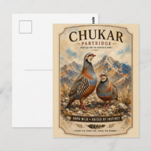 Chukar Rebhuhn-Paar-Kunst  Postkarte