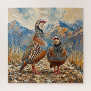 Chukar Rebhuhn-Paar-Kunst Puzzle