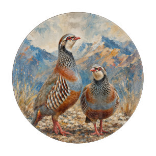 Chukar Rebhuhn-Paar-Kunst  Schneidebrett