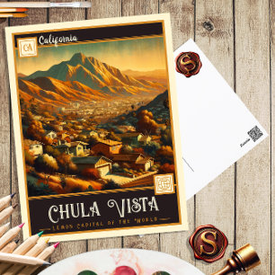 Chula Vista, Kalifornien Vintage-Postkarte Postkarte