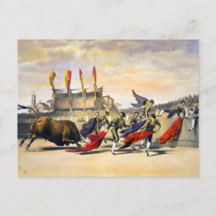 Chulos, die Bull spielen Postkarte