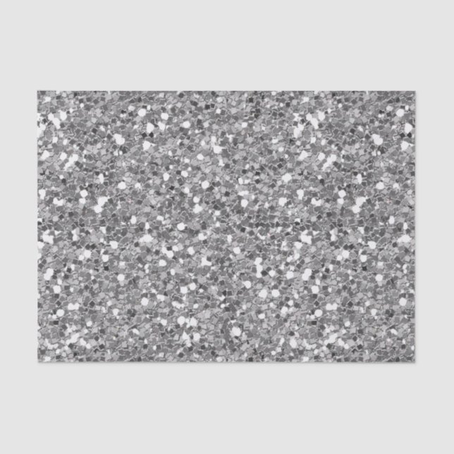 Chunky Confetti Glitzer Sparkle Silver Seidenpapier (Vorderseite)