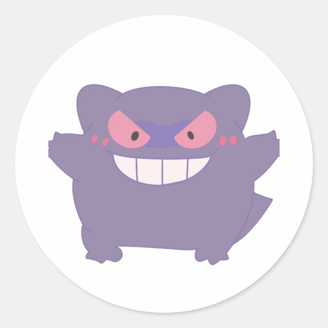 Chunky Gengar Runder Aufkleber (Vorderseite)