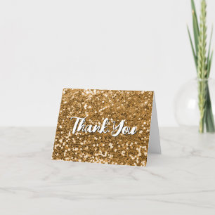 Chunky Gold Glitter Dankeskarte