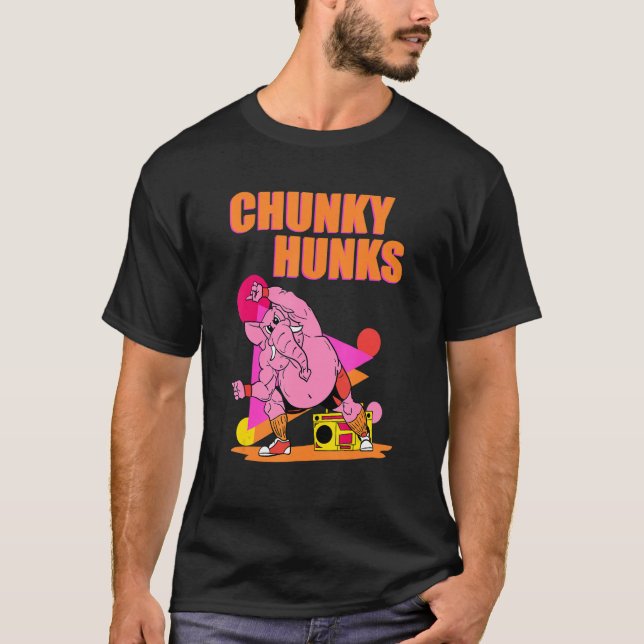Chunky Hunks Weightlift Bodybuilding Fitnes T-Shirt (Vorderseite)