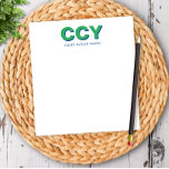 Chunky Initials Green und Blue Personalisiert Notizblock<br><div class="desc">Diese Notizblöcke sind hell und fröhlich und machen ein perfektes Geschenk oder Ergänzung zu Ihrem Schreibtisch. Passen Sie das Notizblock mit Ihren Initialen und Namen mithilfe des Vorlagenformulars an. Verwenden Sie die erweiterten Editiermenüs,  um verschiedene Farben auszuwählen.</div>