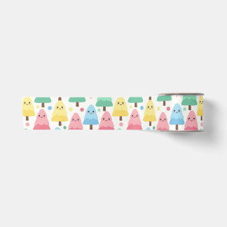 Chunky Kawaii Pastell-Tannen Nahtloses Verpackungs Satinband