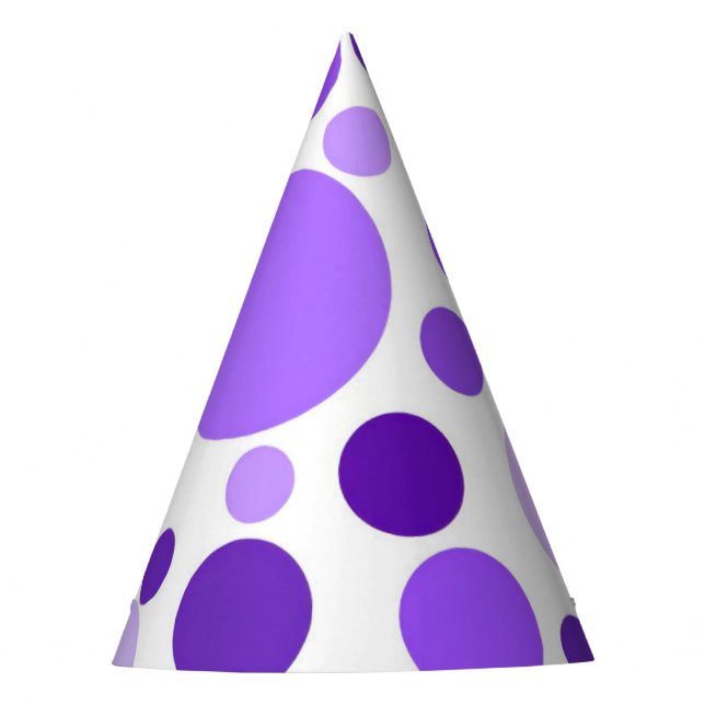 Chunky Lila Dots Party Hat Partyhütchen (Vorderseite)