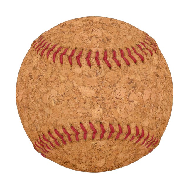 Chunky Natural Cork Wood Grain Look Baseball (Vorderseite)