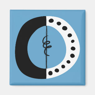 Chunky Ring Schwarz-weiß Blue Kühlschrank Magnet