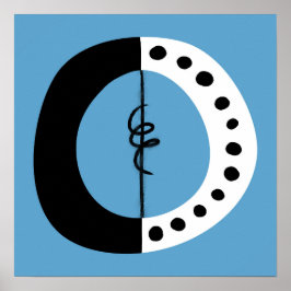 Chunky Ring Schwarz-weiß und Blue Poster Wall Art