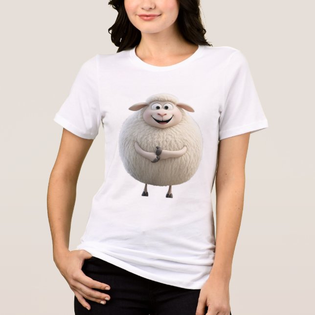 Chunky Round Sheep Tee | Cute Zodiac Ziege Grafik (Vorderseite)