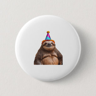 Chunky Sloth Geburtstagsparty mit lustigem Meme pr Button