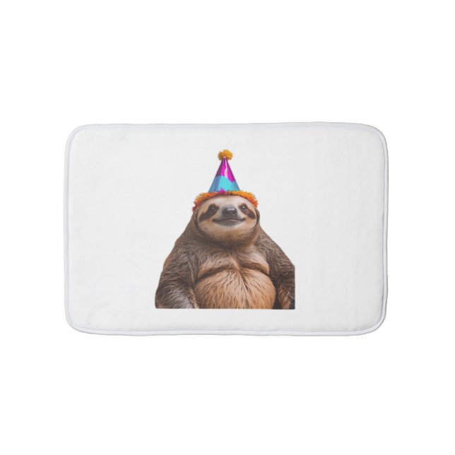 Chunky Sloth Geburtstagspartyhut Geschenk lustiges Badematte (Vorderseite)