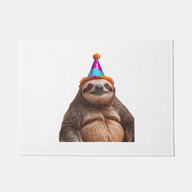 Chunky Sloth Geburtstagspartyhut Geschenk lustiges Fußmatte (Vorderseite)