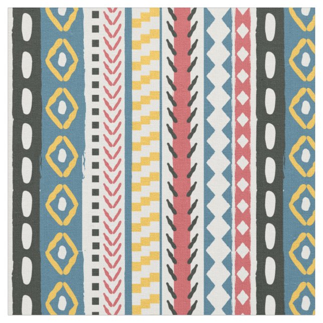 Chunky Tribal Strip, farbenfrohe Boho Printstoffe Stoff (Nahaufnahme)