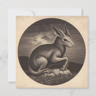 Chupacabra Antique Illustration Horror Karte