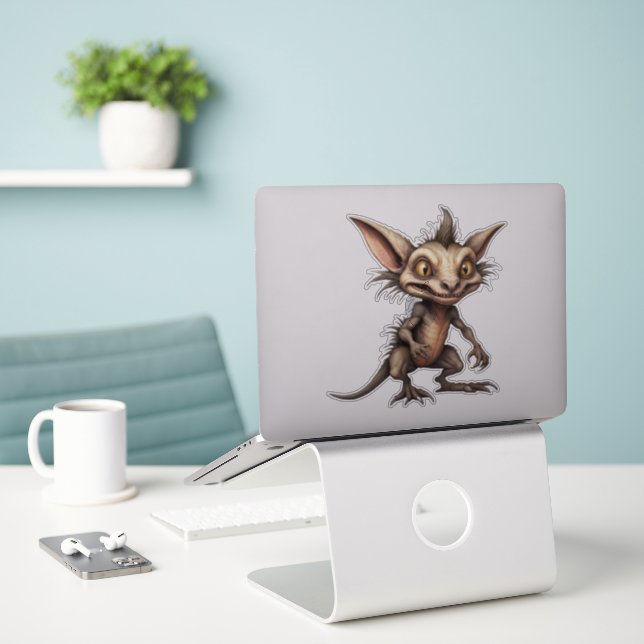 Chupacabra Gremlin Hybrid Illustration Aufkleber (Laptop auf Schreibtisch)