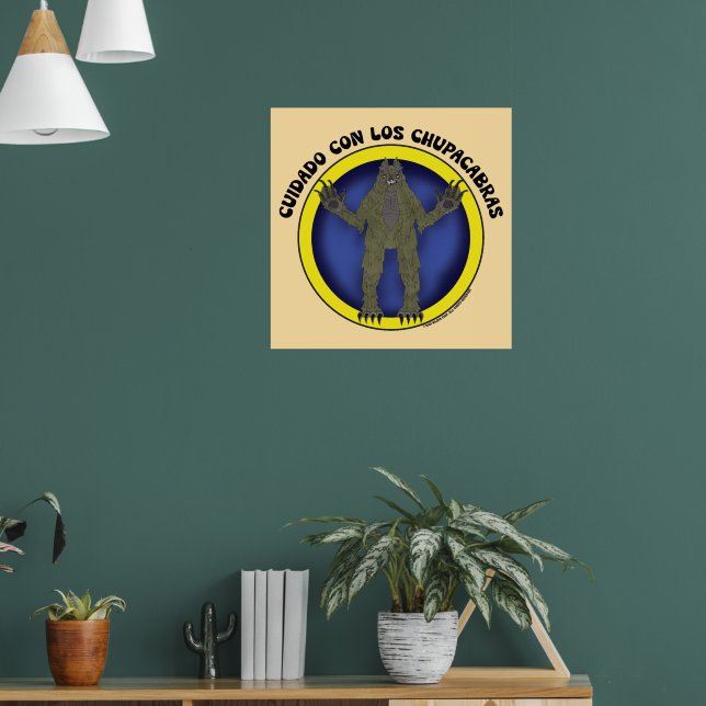 Chupacabra Kryptid 90er Retro Cuidado Con Los Chup Poster (Wohnzimmer 1)