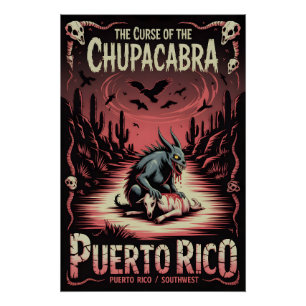 Chupacabra-Kryptid-Horror-Wüstenmonster-Kunst Poster