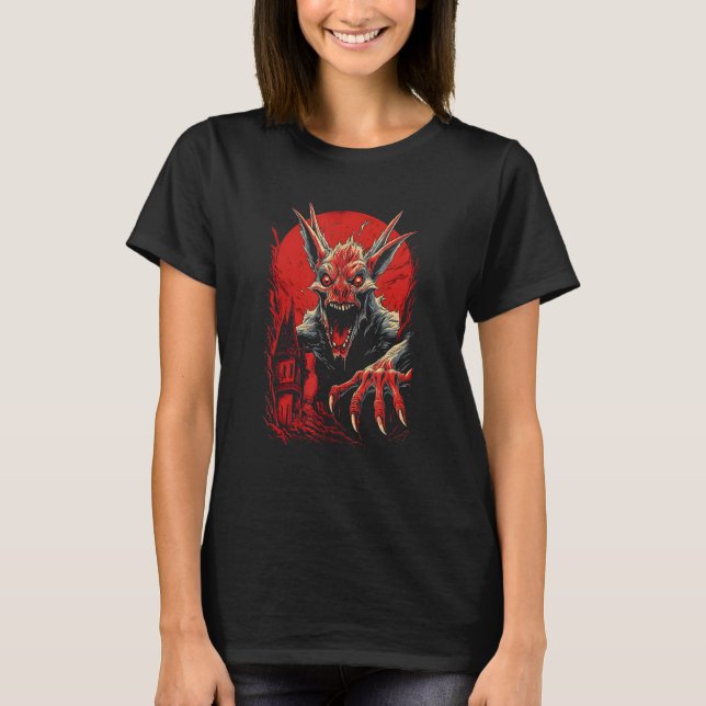Chupacabra The Goat Sucker by Haunted Horror Hallo T-Shirt (Vorderseite)