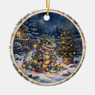 Chupacabra-Weihnachtslichter-Ornament Keramik Ornament