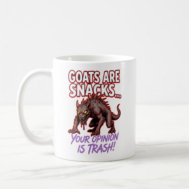 Chupacabra Ziegen sind Snacks Lustiger Kryptid-Hum Kaffeetasse (Links)