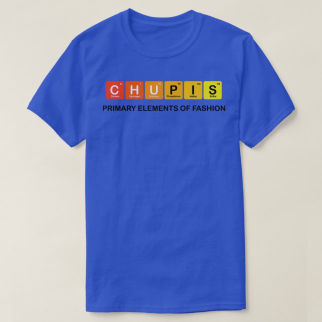 Chupis rote Elemente schwarze Buchstaben T-Shirt (Design vorne)